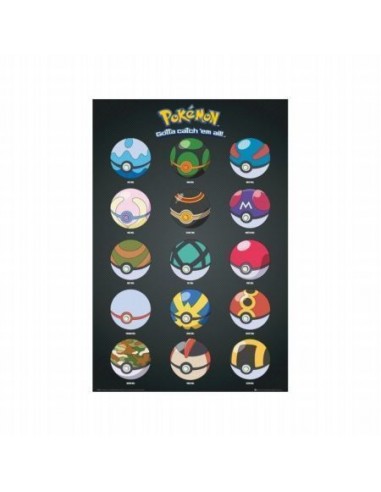 Poster Pokemon Pokeballs 61x91.5CM